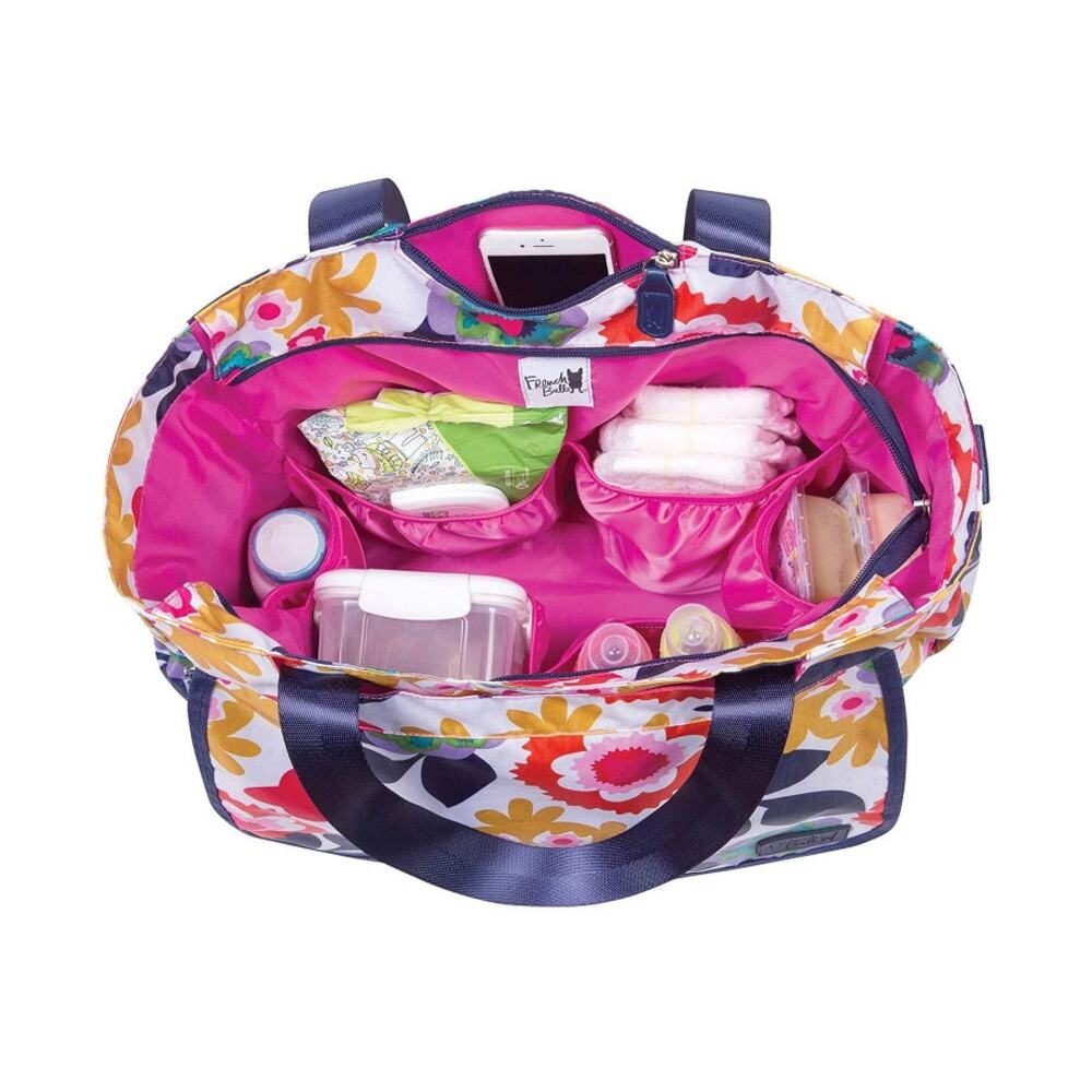 French Bull Floral Diaper Bag Stroller Tote Changing Pad & Dirty Duds Pouch NEW - Picture 4 of 7